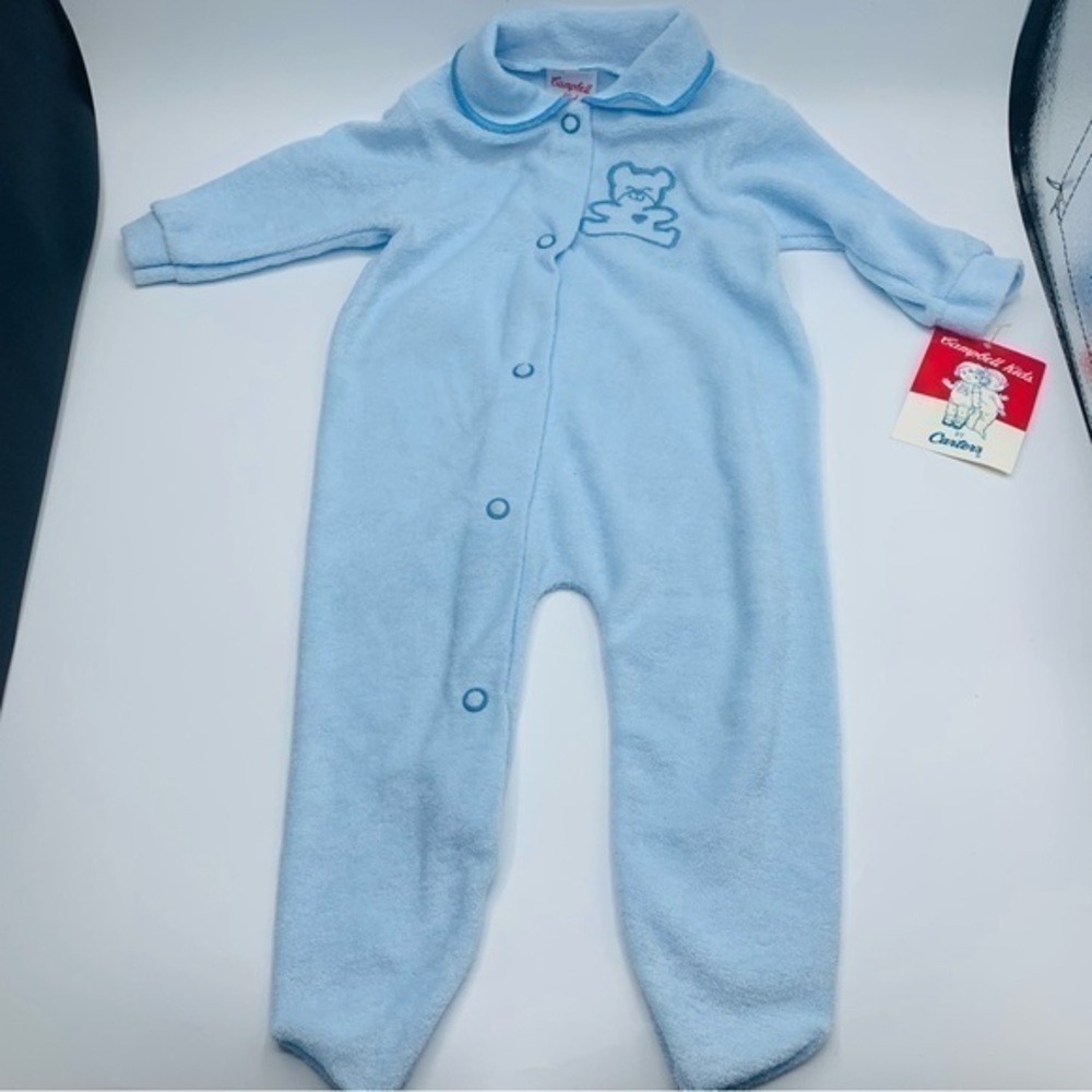 Vintage 1986 Campbell Kids by Carter's TerryCloth Footie Pajamas Small to 11lbs